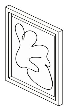 Abstract canvas wall art isometric line art icon. Generative AI