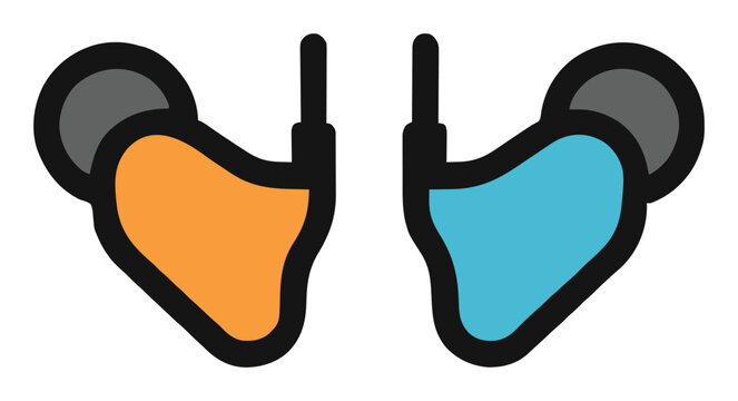 Professional in-ear monitors earphones vector illust.... Generative AI
