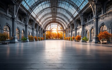 Obraz premium Grand Interior Concept of Exhibition Hall with Vibrant Natural Light