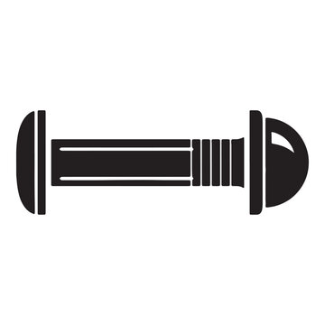 Black screw with hexagonal head and slot driver Vector