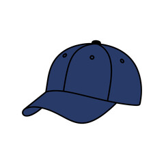 Fototapeta premium Minimalist Dark Blue Baseball Cap Vector Illustration for Casual Sportswear and Fashion Design