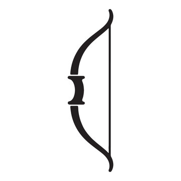 Simple black traditional longbow with arrow rest Vector
