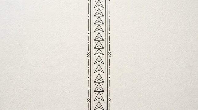 Minimalist vertical border with geometric triangles. Elegant fine line divider for graphic design.