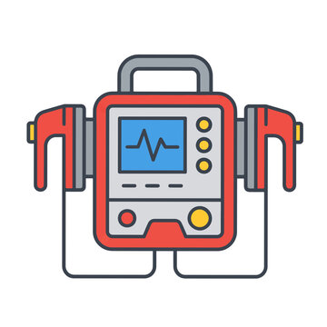 ​Defibrillator vector icon for emergency medical shock device