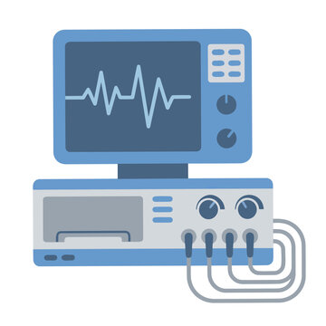 ​Patient monitor vector icon showing vital signs heart rate