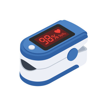 ​Pulse oximeter vector icon measuring oxygen saturation level