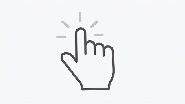 Elegant Vector Outline Icon of Hand Tapping for User Experience and Digital Platform Navigation