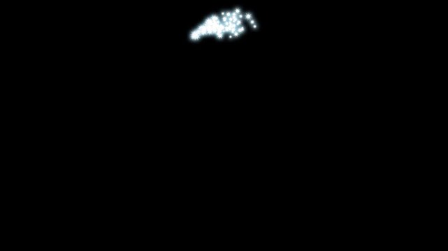 4k Luxury white glitter sparkles line trail animation, explosion, fairy dust wand motion, astronomy, magic dust and pixie dust path, celebration, glitter line trail sparkling particle on black screen.