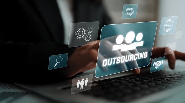 Outsourcing concept showing collaboration, delegation, global workforce, productivity, and task management through remote teams and external service providers Marrow