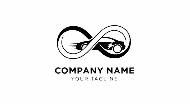 Infinity loop car company logo template.
