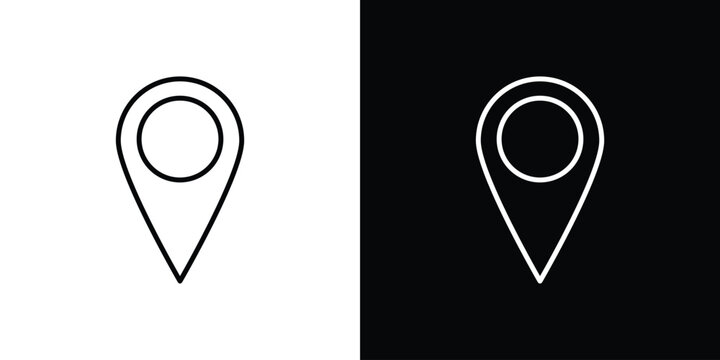 Map marker icon line illustration group