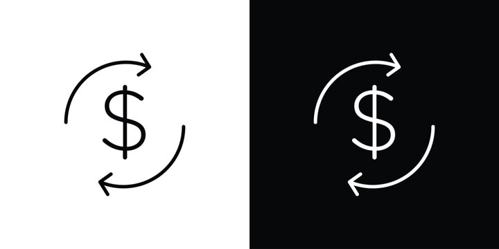 Turnover icon line illustration group