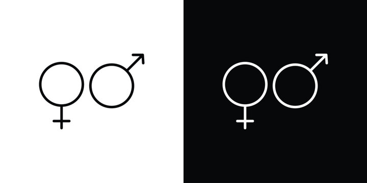 Unisex icon line illustration group