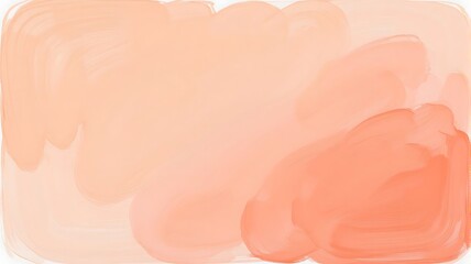 Fototapeta premium Soft, painterly watercolor background in shades of pale orange and peach with abstract brushstrokes and flowing shapes.
