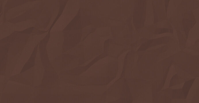 Dark brown paper texture background. Crumpled craft paper surface with natural folds and creases.