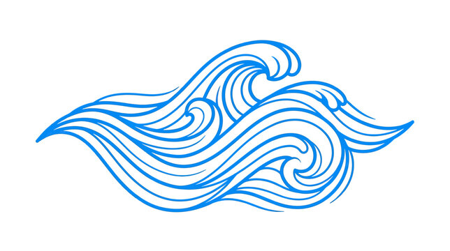 Stylized Blue Ocean Waves Illustration