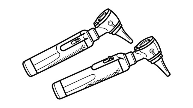 Hand-drawn Otoscopes Illustration - Medical Diagnostic Tools
