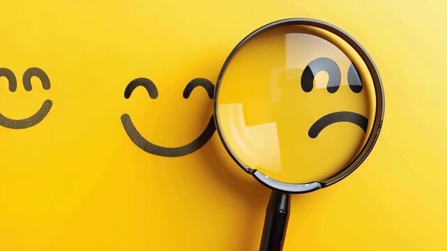 Magnifying glass highlighting a happy face for World Environment Day optimism and eco awareness