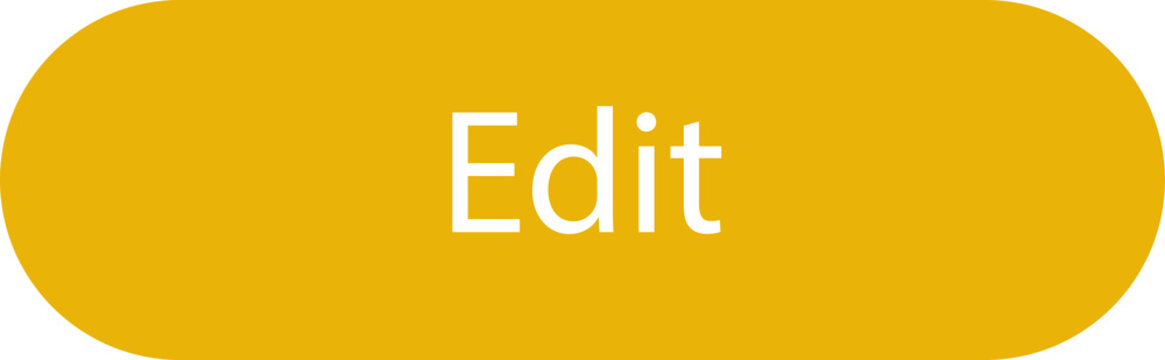 Edit button icon. Yellow rounded rectangle for web interface design.