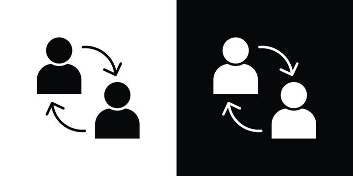 employee turnover icon line pictogram set