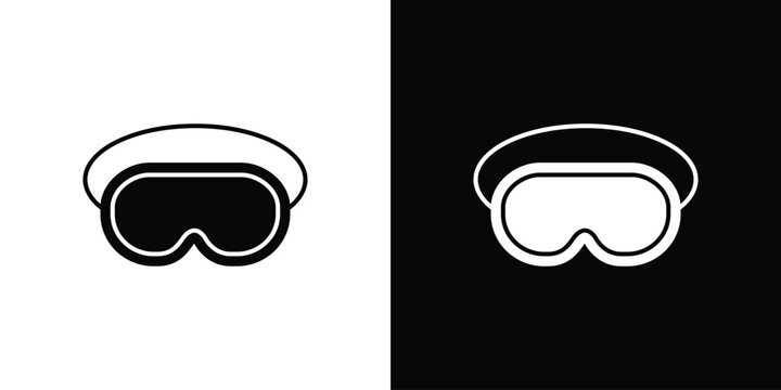 Eye mask icon line pictogram set
