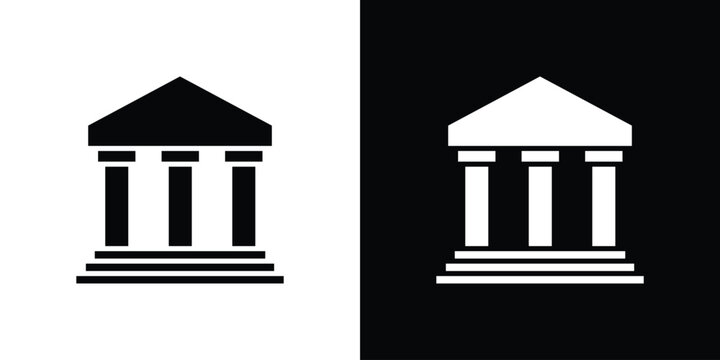 Federal agency icon line pictogram set