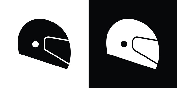Motorcycle helmet icon line pictogram set