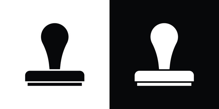 Stamp icon line pictogram set