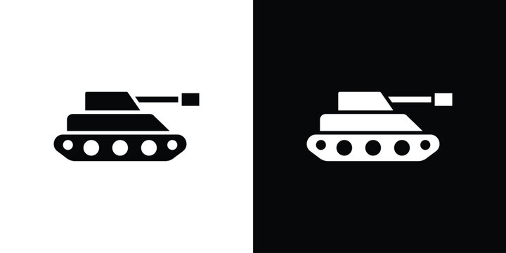 Tank icon line pictogram set