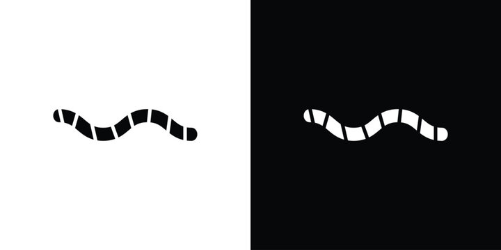 Worm icon line pictogram set