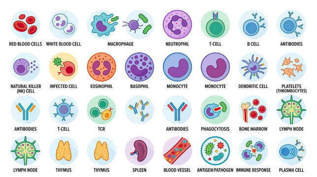 Human Immune System Cells and Components: A Visual Guide