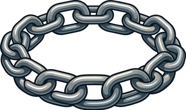 A conceptual illustration of a robust, circular metal chain, symbolizing unbreakable strength, enduring unity, and secure interconnectedness