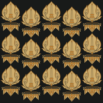 indonesia batik pattern made from monument and temple element. malang style batik of east javanese traditional batik pattern