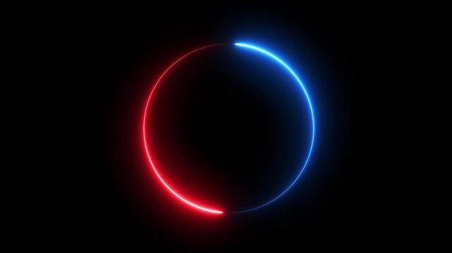 4K Animated Circle Blue and Red Laser Energy Neon - Gaming Streaming, Loading Screen, Overlay, Vfx and Abstract Plasma Element