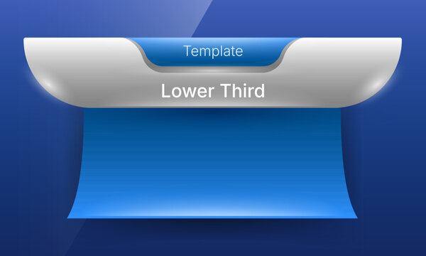 Blue and silver lower third video graphic template