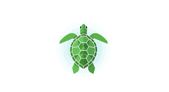Green Turtle Shell Icon Graphic.