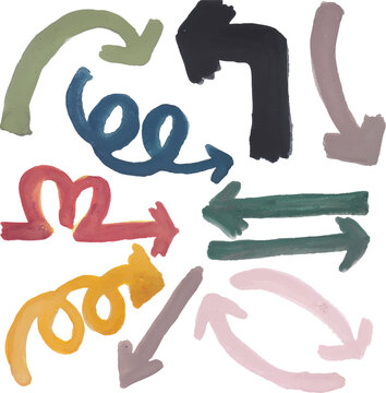 Hand-Drawn Arrows Elements Set Watercolor