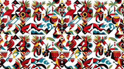 Naklejka premium Vibrant red background with diagonal black stripe and thin white borders illustration