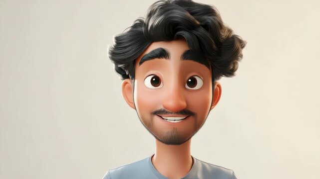 Digital Avatar of Smiling Indian Male