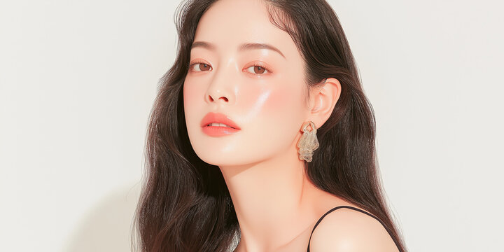 美容, 女性, スキンケア, 化粧品, ビューティー, 若い女性, 美肌, 日本人, アジア人, フェイシャル, メイク, 美容液, 保湿, クリーム, エイジングケア, 美容医療, エステ, 美容クリニック, 肌ケア, ナチュラルメイク, 透明感, ツヤ肌, モデル, 笑顔, ポートレート, クローズアップ, リラックス, 癒し, 健康的, 美白, コラーゲン, ヒアルロン酸, アンチエイジング
