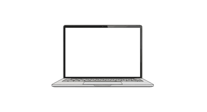 Laptop computer with open screen.