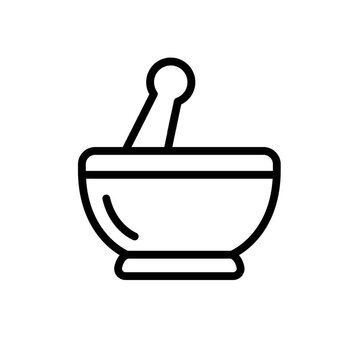 icon animation of pastel and mortal depictions of herbal medicine, medical animation on transparent background