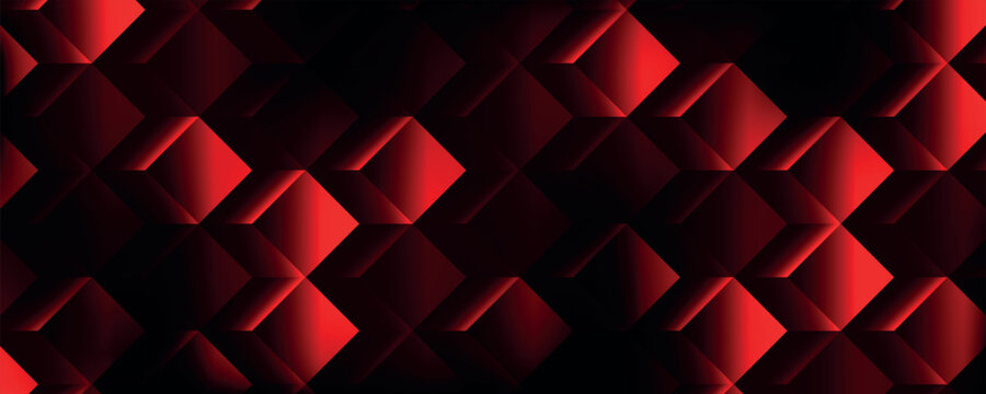 Abstract techno background with overlapping glowing 3d red squares pattern. Futuristic business design with modern cube pattern for banner, website, presentation, brochure. VOL. 4