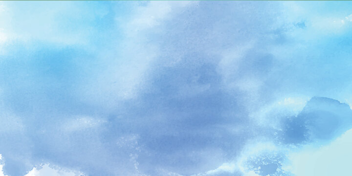 Soft Abstract Watercolor Blue Sky Texture Background