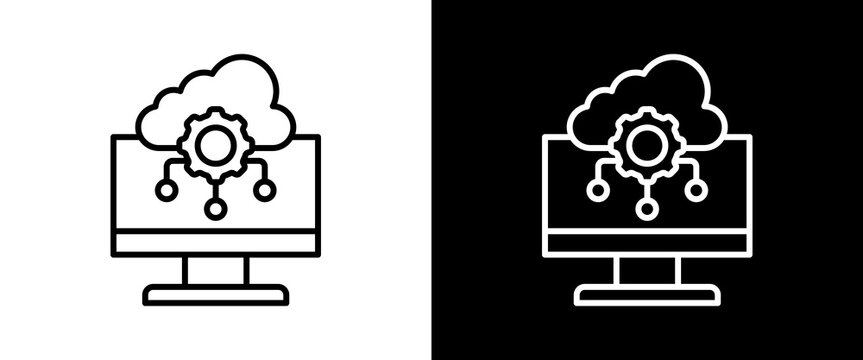 Api white and black icon set design
