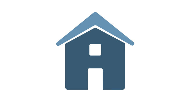 Simple Blue House Icon Image.