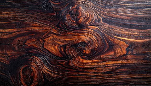 Closeup of Dark Brown and Black Wooden Surface with Natural Grain
