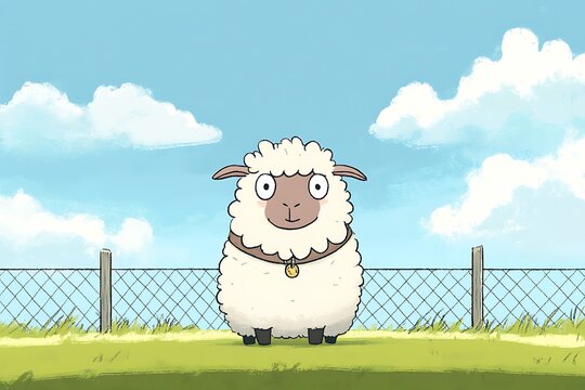 Playful sheep in a pastoral field