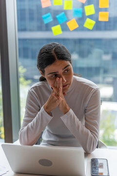 businessman being depressed by working in office.