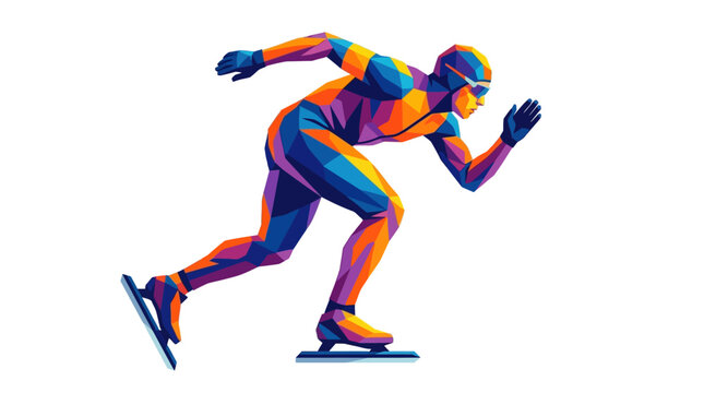 Speed Skater in Motion Blur.